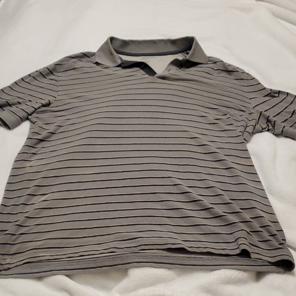 Axcess Men's Polo Shirt in Gray with Stripes